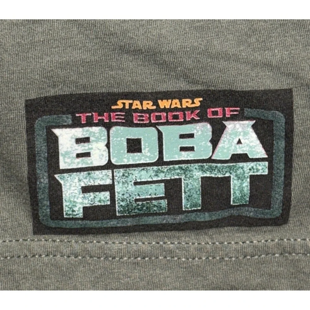 Disney Star Wars The Book of Boba Fett T-Shirt Men's L Green‎ Bounty Hunter